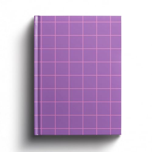 Image of A5 Designer Diary Notebook for Girls and Women, Purple Pink Grid Hardbound, 160 Ruled Pages 90 GSM, Diary for College, Office and Gifting
