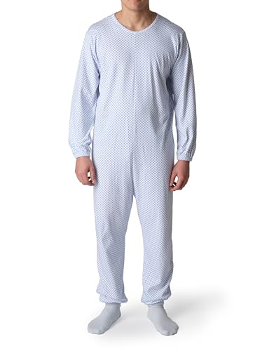 Pijama sanitario de invierno para el cuidado en casa de ancianos con cremallera en la espalda