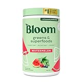 Bloom Nutrition Superfood Greens Powder, Digestive Enzymes with Probiotics and Prebiotics, Gut Health, Bloating Relief for Women, Chlorella, Green Juice Mix with Beet Root Powder, 25 SVG, Watermelon