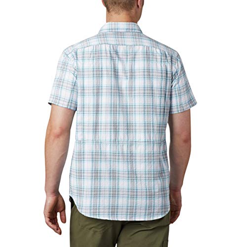 Columbia Men’s Silver Ridge Short Sleeve Seesucker Shirt, Moisture Wicking, Sun Protection #TOP1