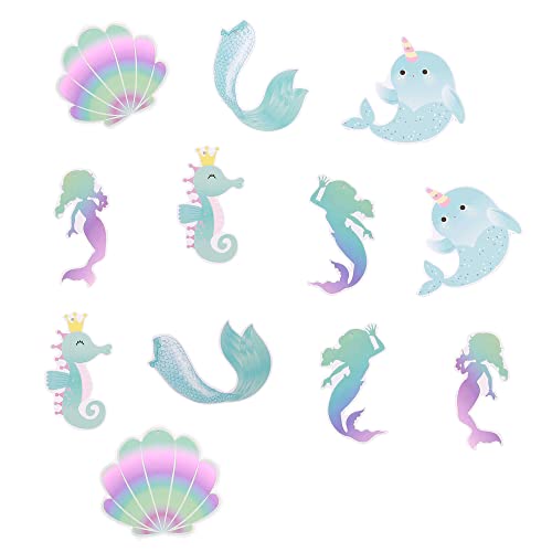 Image of Wanna Party Mermaid Swirl Decoration - 12PC, Multicolor (702807)