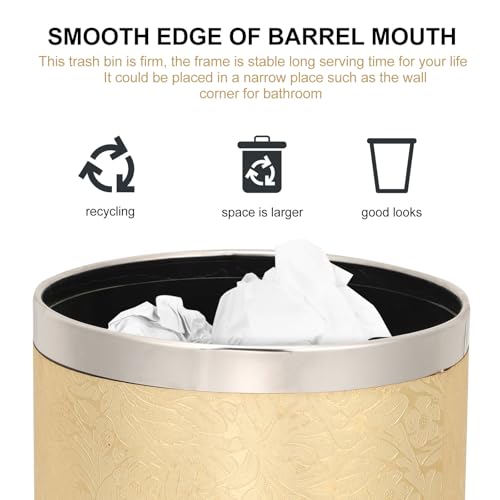 Poubelle double paroi or en plastique robuste avec embase renforcée - 3