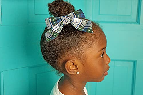 School Plaid Hair Bow - 5 Inch On Alligator Clip - Big Hair Tie Uniform Accessory For Girls (Plaid 80) #TOP1
