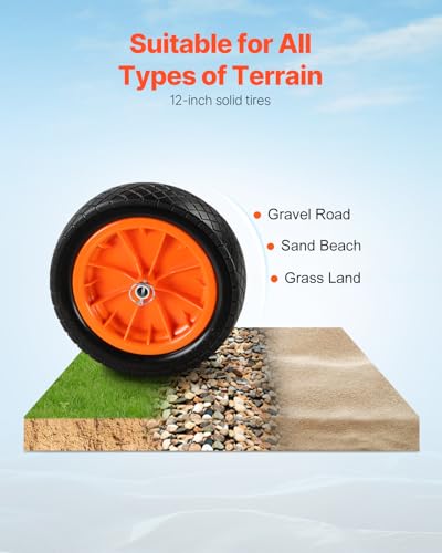 image for VEVOR Kayak Cart, Heavy Duty 450 LBS Load Capacity Kayak Trailer, Deta