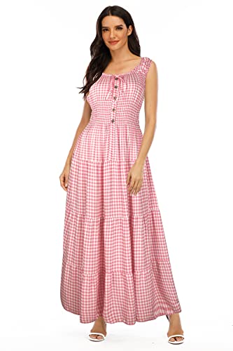 Image of OSTOO Women's 2026 Summer Boho Floral Print Tiered Casual Flowy Long Maxi Dress
