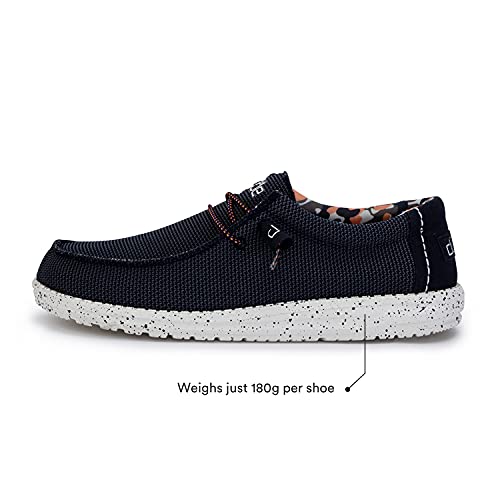 Hey Dude Men's Wally Sox Blue Multi Size 8 | Men’s Shoes | Men's Lace Up Loafers | Comfortable & Light-Weight