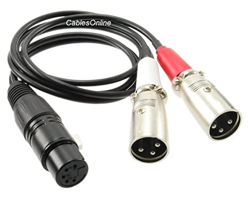 CablesOnline, 6ft. XLR 5-Pin Female to 2X XLR 3-Pin Male Stereo or Dual-Elements Microphone Cable, XR-P5F06
