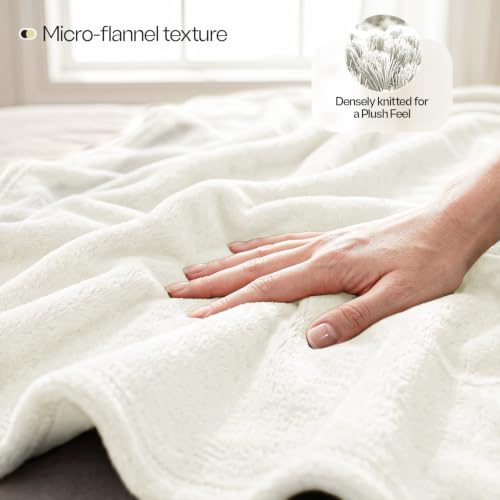Image of Utopia Bedding Ivory Fleece Blanket Throw Size Lightweight Fuzzy Soft Anti-Static Microfiber Bed Blanket (60x50 Inch)