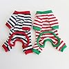 Hdwk&Hped Soft Cotton Dog Pajamas for All Seasons, Striped Solid Pet Bottoming Jumpsuit for Small Dog Cat Puppy 3 Styles (Christmas Style 2-Pack, #4) #1