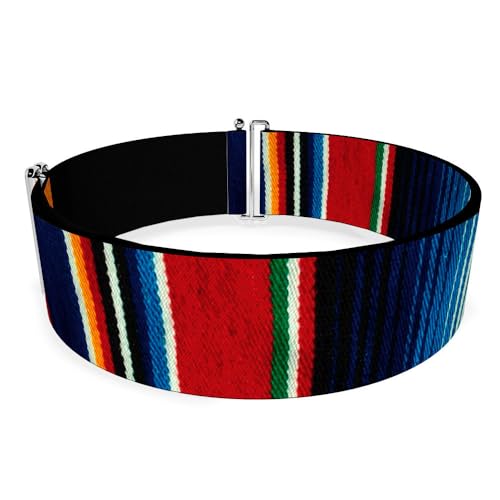 Buckle-Down Women's Cinch Belt Zarape2 Vertical Multi Stripe 28 to 52 Inch, Multicolor2