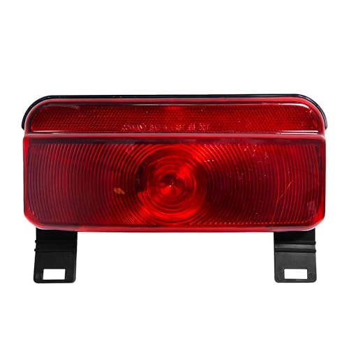Command Electronics OEM 12V Incandescent RV & Trailer Tail Light with License Plate Bracket – Made in USA – Brake Light with Built-in Reflector – Black Trim – 1-Pack
