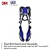 3M 1113013 DBI-SALA ExoFit X300 Comfort Vest Safety Harness Fall Protection, OSHA, ANSI, General Industry, Aluminum Back D-Ring, Auto-Locking Quick Connect Leg and Chest Straps, 2X