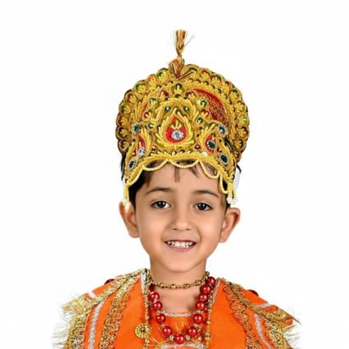 Image of BookMyCostume Mythological Character Multicolor Crown Mukut Kids Fancy Dress Costume Accessories 2-9 yrs