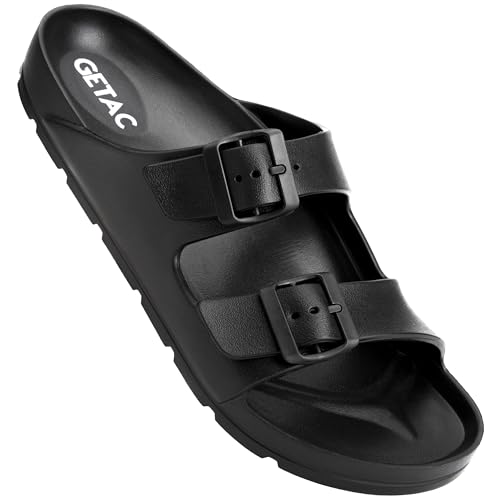 Opiniones de Talla 30 - los preferidos. 41 Getac CHANCLAS MUJER, SANDALIAS HOMBRE EVA con Suela Gruesa Antiderrapante PANTUNFLAS Unisex, Doble Broche ajustable Secado rápido Ligeras. (Negro, Sistema tallas calzado JP,...