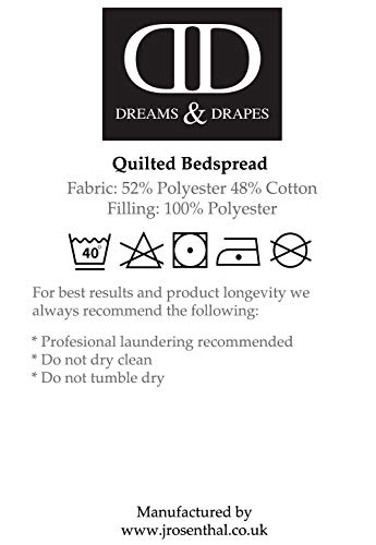 Dreams & Drapes - Mansfield - Quilted Bedspread - 230cm X 195cm in Grey