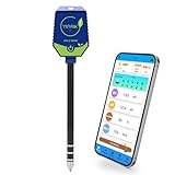 YINMIK pH Moisture Meter Smart Soil Test Kit Garden pH Meter Hygrometer pH Conductivity Meter for Hydroponic 8 in 1 Farm pH Moisture pH Moisture EC Fertility Salt Sunlight Air Humidity Temp Tester