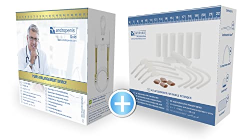Andropenis Gold + Comfort Kit Extenseur Médical pour Homme pour Allongement avec Mode d'Emploi et...