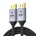 LAN-SAINTKAY 8K 4K Displayport Cable 1.4 6ft,32.4Gbps DP1.4 Cable, Braided Display Port 1.4 Cord for Computer,Gaming Monitor, 8K@60Hz, 4K@144Hz, 2K@240Hz,HBR3 Support, HDR, HDCP 2.2, FreeSync G-Sync