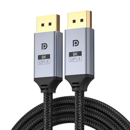 Displayport 1.4 Cable 6.6FT Braided 8K@60Hz 4K@144Hz 2K@240Hz