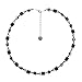 Produktbild Leslii Damen Kette Polaris, Kurze Glitzer Würfel Halskette in schwarz und grau, Modeschmuck Collier mit Strassstein Würfeln