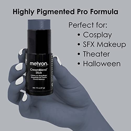 Image of Mehron Makeup CreamBlend Stick | Face Paint, Body Paint, & Foundation Cream Makeup | Perfect for Halloween .75 oz (21 g) (Monster Grey)