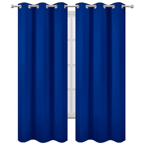 Image of LEMOMO Royal Blue Thermal Blackout Curtains /42 x 84 Inch /Set of 2 Panels Room Darkening Curtains for Bedroom