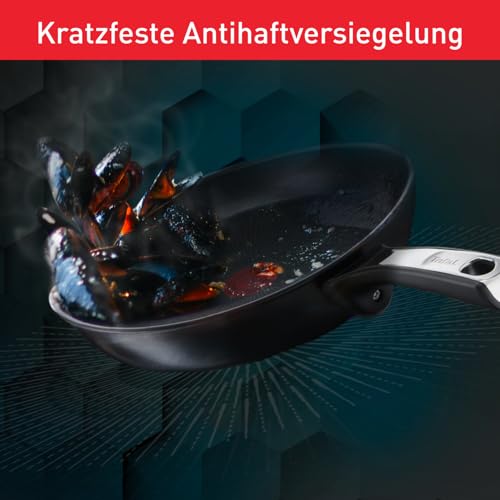 Foto von Tefal Schmorpfanne 24 cm Unlimited On, Bratpfanne Induktion mit kratzfester Titanium Antihaft-Beschichtung,Thermo-Signal bei idealer Brattemperatur, für alle Herdarten geeignet, G25932