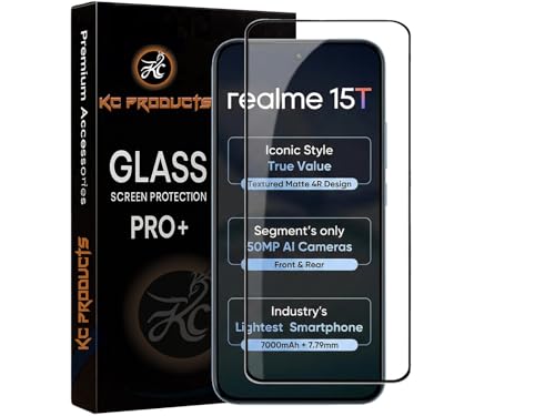 Image of Tempered Glass Screen Protector Compatible For Realme 15T 5G with Easy Self Installation Kit