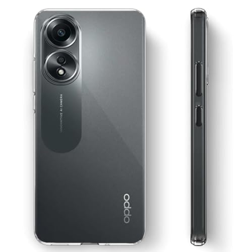 Image of Fashionury Shockproof Crystal Clear Back Cover Case for Oppo A58 | Transparent Back Cover Case | Raised Bumps for Camera & Screen Protection | 360 Degree Protection for Oppo A58 4G