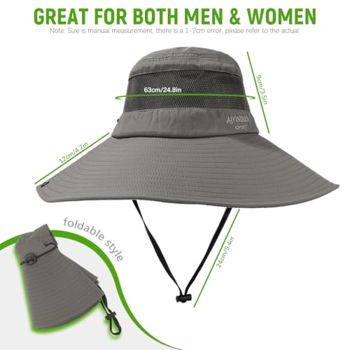 Image of Fishing Hat, UPF50+ Wide Brim Sun Hat for Men Women, UV Protection Hiking Beach Bucket Hats Summer Safari Hat