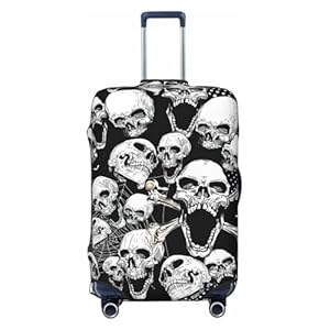 JJPUNGK Pokrowiec na Walizkę z Nadrukiem Czaszki
