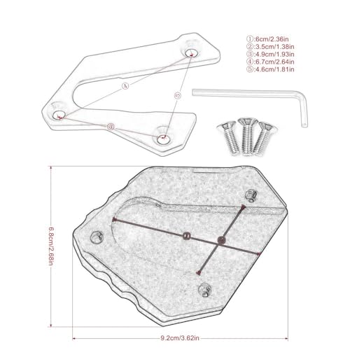 Support latéral GoldWing GL1800 extension de béquille CNC - 3