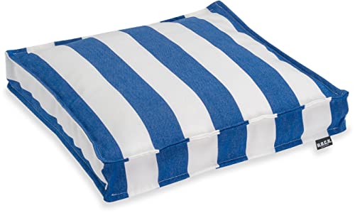 H.O.C.K. Classic Streifen Outdoor Sitzkissen Größen (40x40x5cm, Royal blau)