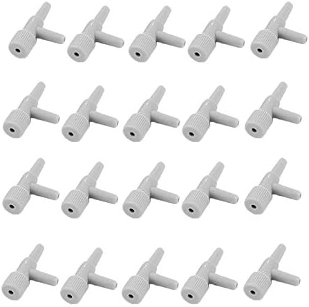 AQUANEAT Aquarium Control Valve,2 Way Air Valve,Plastic Air Regulator, for Fish Tank Air Pump, Grey,20PCS