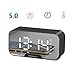 Produktbild Bluetooth-Lautsprecher mit Spiegeluhr,Drahtlos Tragbar,Bluetooth 5.0,Bass-Stereo in Hoher Klangqualität,AUX/TF,22 Stunden Musik Hören,Zeit und Temperatur Anzeigen