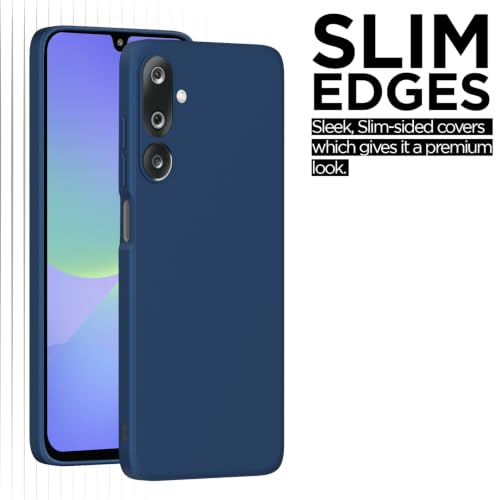 Image of Outlouders Back Cover for Samsung Galaxy M36 5G | Camera Protection | Durable Soft Matte Silicone Bumper Case (Blue)