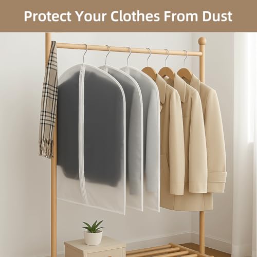 CNMTCCO Transparent Dustproof Suit Covers Set of 6, 60 x 100 cm Dustproof Rain Resistant Suitable for Storage and Protection of Dresses Jackets and Evening Shirts - Image 3