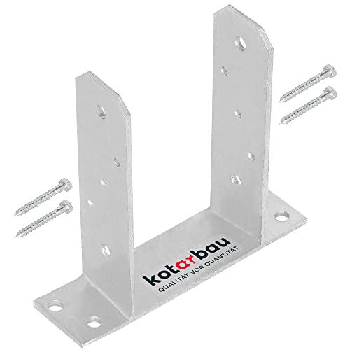 KOTARBAU® Fence Post Support, Post Base, TT, Galvanised Steel, 120 mm (4.72 in), Silver, Heavy Duty, Bolt Down Support