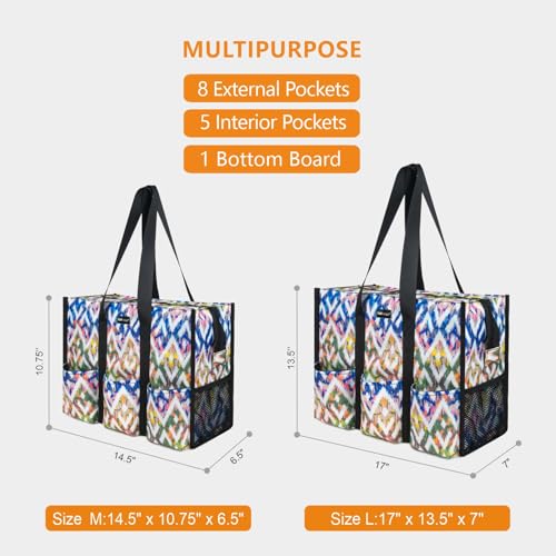 Image of TOPDesign Utility Water Resistant Tote Bag with 13 Pockets, Top Zipper Closure & Thick Bottom Support, for Working Women
