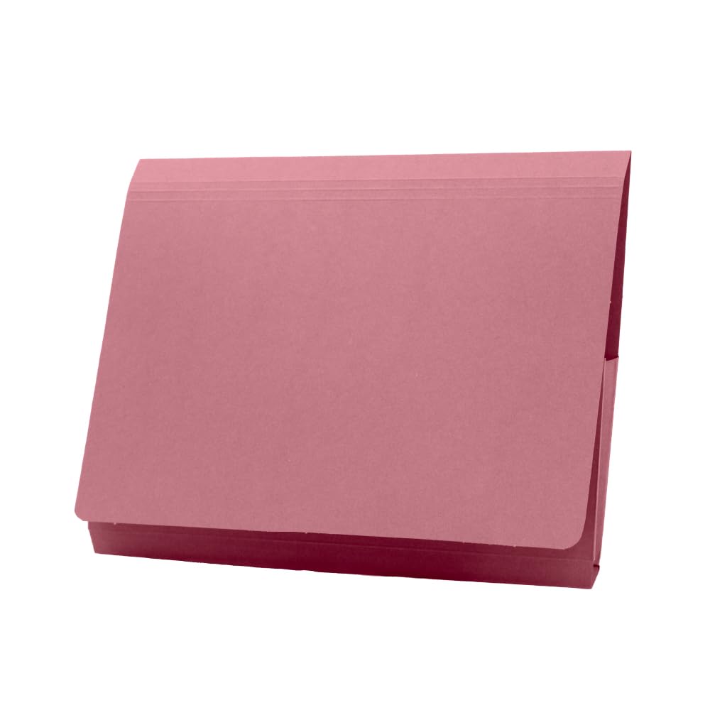 Exacompta - Ref PW3-PNKZ - Guildhall - Pocket Wallet, 14x10" / 350 x 242mm, 315gsm Heavyweight Premium Quality Manilla, A4 & Foolscap, Blue Angel Certified - Pink, Pack of 50