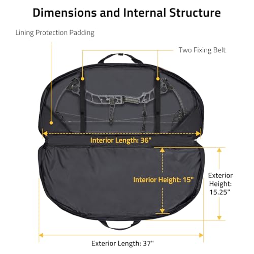 Image of CVLIFE 37 inch 44 inch Compound Bow Case Soft Bow Bag Arrow Archery Case Hunting