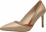 8cm Talons Aiguilles Escarpins, Femmes Style Français Patchwor Chaussures, Bureau Dame Glisser sur Bout Pointu Chaussures Habillées De Soirée, Apricot, 37 EU