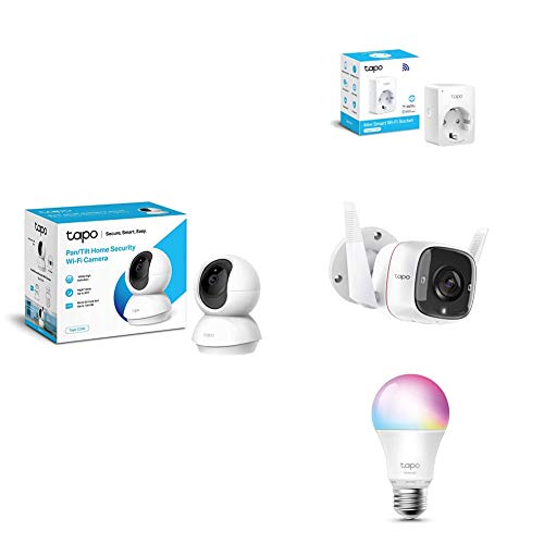 TP-Link - Cámara de Vigilancia + Cámara de Vigilancia Exterior/Interior + Bombilla LED + WiFi Enchufe