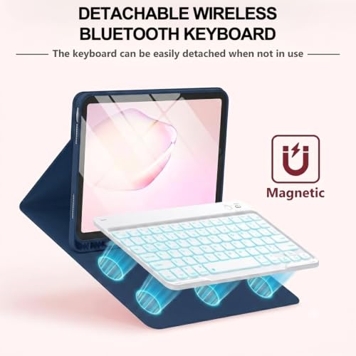 Funda con teclado para iPad Air 11 con retroiluminación de 7 colores 4
