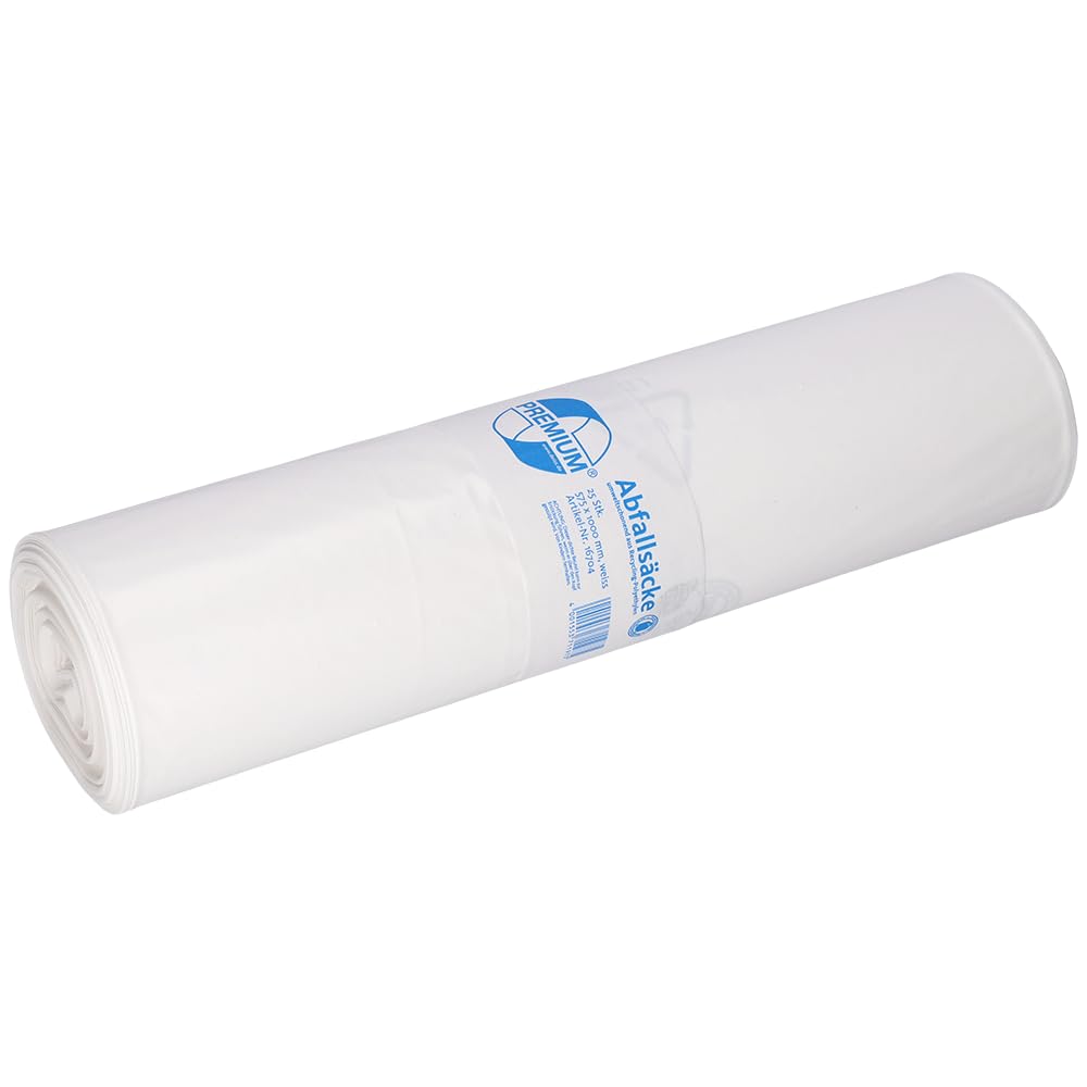 Sacs poubelle DEISS Premium, Blanc ou transparent, 70 ou 120 l, 70 Liter - 60 my, weiß, 1