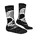 XZDWPY Deformed skull Unisex Mid-Calf Socks 3 Black Polyester Skin-Friendly Moisture-Wicking Fashionable Crew Socks