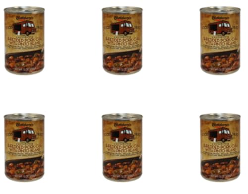 Castleberry's Shredded Pork Chili with Pinto Beans (Pack of 6 Cans) with Peppers, Onions, Cilantro & Pineapple Flavors