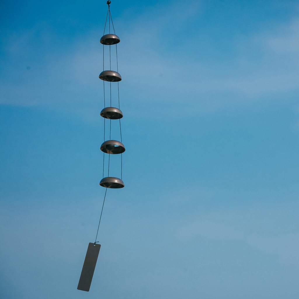 Carillons éoliens Carillon éolien à Cinq Anneaux avec métal et Bois Massif, Beaux carillons éoliens pour créer Une atmosphère Zen à Suspendre pour pour Le Jardin