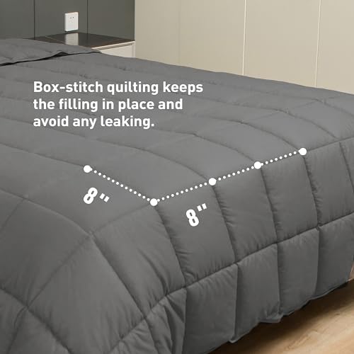 sunflower Twin Comforter Steel Gray Lightweight Down Alternative Filling Cotton Shell Bedding Twin XL Comforter Blanket for Dorm Hot Sleepers with Corner Tabs Soft Breathable Machine Washable