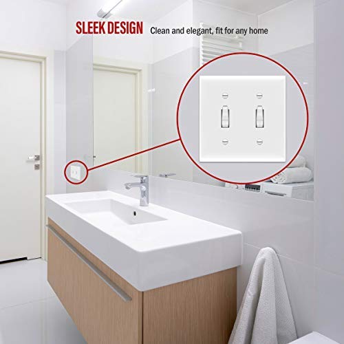 ENERLITES Toggle Light Switch, 3-Way or Single Pole, 15A 120-277V, Grounding Screw, Residential Grade, UL Listed, 83150-W-10PCS, White (10 Pack), 10 Count